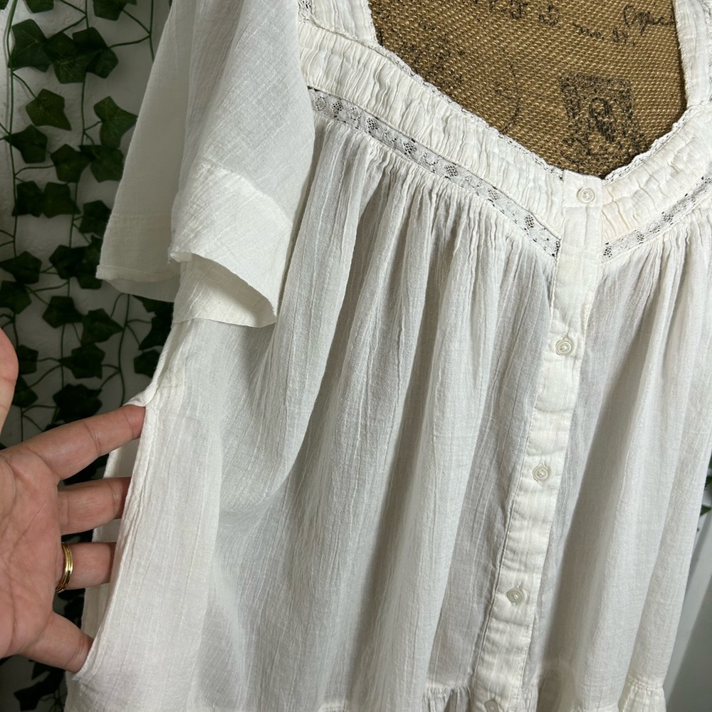 Free People Cream Lace-Trimmed Dress - Picture 5 of 6